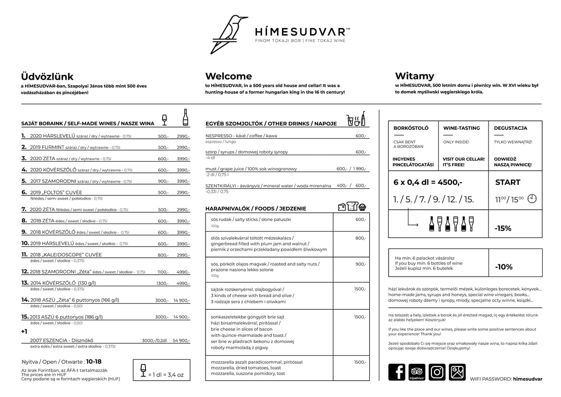 Hímesudvar winelist 2021