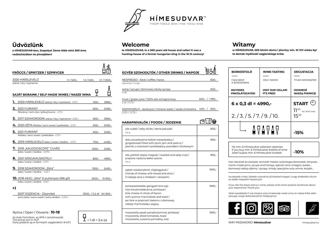 Hímesudvar winelist 2021